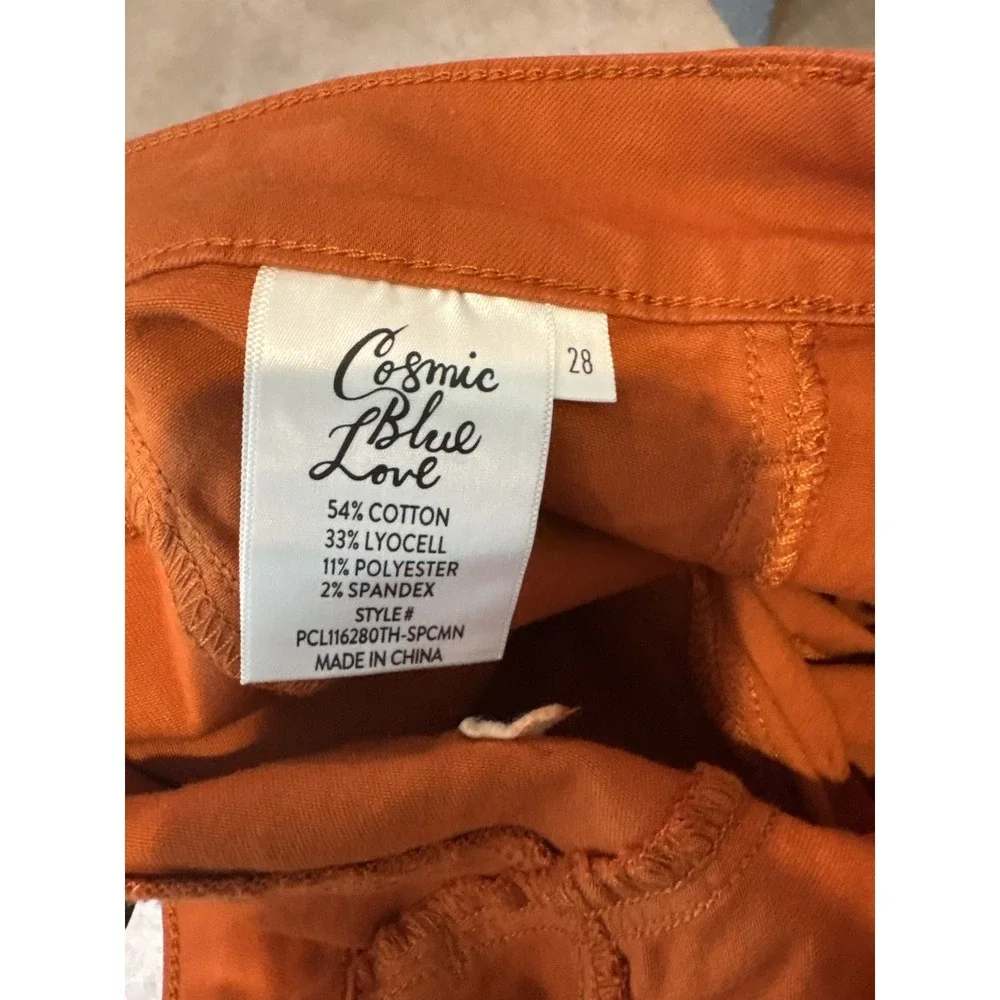 Cosmic Blue Love Pants Womens 28 High Rise Eco Edit Tencel Stretch Spiced Cinnam - Picture 9 of 9